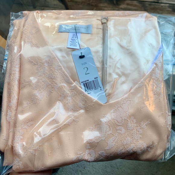 SOLD Donna Morgan Apricot Lace Maxi Gown Sz 2 NWT - Picture 11 of 15